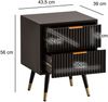 Nachtkonsole Schwarz mit Eiche-Dekor 43,5 x 39 x 56 cm Nachttisch Modern, Nachtkommode Boxspringbett mit Schubladen, Nachtkästchen mit Stauraum Bild 4