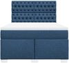 vidaXL Boxspringbett mit Matratze Blau 140x190 cm Stoff 3290496 Bild 4