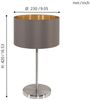 Eglo 31631 Tischlampe MASERLO Textil cappuccino, gold E27 1X60W H:42cm Ø23cm mit Kabelschalter Bild 3