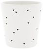 Bastion Collections Tasse Becher HEARTS weiß/schwarz, Ø 9x7.5 cm, Keramik Bild 3