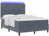 vidaXL LED Boxspringbett mit Matratze Dunkelgrau 160 x 200 cm Samt 3343323 Bild 3