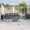 vidaXL Gartensofa-set mit Kissen 5 pcs Schwarz Stahl 3378974 Bild 1