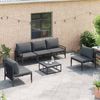 vidaXL Gartensofa-set mit Kissen 5 pcs Schwarz Stahl 3378974 Bild 3