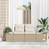 vidaXL Gartensofa mit Kissen Beige 184 x 62 x 69 cm Poly-Rattan 42006796 Bild 3