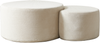 Kaffeetisch-Set, 2-teiliges gepolstertes rundes Kaffeetisch-Set für Wohnzimmer, moderner Beistelltisch/Ottoman, Schaumstoff, Grau Bild 3