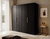 Selsey 'Frame' Kleiderschrank 4-türig mit Kleiderstange und Regalen, schwarz 200 x 200 x 57 cm Bild 3