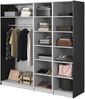 Selsey 'Frame' Kleiderschrank 4-türig mit Kleiderstange und Regalen, schwarz 200 x 200 x 57 cm Bild 4