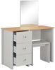 vidaXL Schminktisch mit Spiegel und Hocker Grau 104x45x131 cm 283744 Bild 3