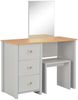 vidaXL Schminktisch mit Spiegel und Hocker Grau 104x45x131 cm 283744 Bild 2
