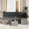 vidaXL Gartensofa-set mit Kissen 7 pcs Hellgrau Poly-Rattan 3345442 Bild 3