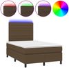 vidaXL Boxspringbett mit Matratze & LED Dunkelbraun 120x200 cm Stoff, Härtegrad: H2 [3134944] Bild 2