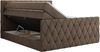Boxspringbett, Doppelbett mit Fußteil, Multipocket-Matratzen und Topper, gestepptes Kopfteil und Front - MIREN KING DUO - 120 x 200 cm - Braun Velours - H3 Bild 5