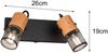 Trio Leuchten 2er Spot Tosh schwarz matt, Holz Bild 3