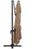 Sonnenschirm, Ampelschirm, Gartenschirm mit LED-Beleuchtung Alu-Mast 400x300 cm Taupe Bild 5