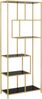 Standregal >Seaford< in schwarz, gold, MDF, Stahl - 77x185x35cm (BxHxT) Bild 2