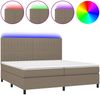 Boxspringbett mit Matratze & LED Stoff Taupe 200x200 cm, Härtegrad: H2 [3135065] Bild 2