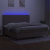 Boxspringbett mit Matratze & LED Stoff Taupe 200x200 cm, Härtegrad: H2 [3135065] Bild 4