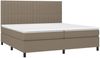 Boxspringbett mit Matratze & LED Stoff Taupe 200x200 cm, Härtegrad: H2 [3135065] Bild 3