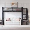 Hochbett, Stabile Metallkonstruktion mit geräumigem Stauraum unter dem Bett und Treppe Ideal für Kinder und Erwachsene Stauraumbett für maximale Platzeffizienz，，90 x 200 cm Bild 2