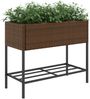 vidaXL Hochbeete mit Ablage 2 Stk. Braun 90x40x75 cm Poly Rattan 3210508 Bild 4