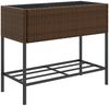 vidaXL Hochbeete mit Ablage 2 Stk. Braun 90x40x75 cm Poly Rattan 3210508 Bild 5