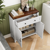 Küchenschrank mit Schublade und Scheunentüren 76 x 30 x 83 cm – Kaffeebar, Aufbewahrungsschrank, Sideboard Weiß Bild 4