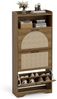 FiveWillowise Schuhschrank mit Rattan-Finish, 3 Türen & offenem Bereich, Braun, 60 × 24 × 137 cm (1-St) mit verstellbaren Fächern, ideal für Diele, Wohnzimmer und Flur Bild 3