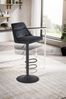 FineBuy Barhocker Samt Hocker mit Lehne 86 - 106 cm, Küchenhocker Höhenverstellbar Modern 100 kg, Design Barstuhl Tresenhocker mit Metall-Trompetenfuß, Bistrohocker Gepolstert Bild 4