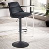 FineBuy Barhocker Samt Hocker mit Lehne 86 - 106 cm, Küchenhocker Höhenverstellbar Modern 100 kg, Design Barstuhl Tresenhocker mit Metall-Trompetenfuß, Bistrohocker Gepolstert Bild 1
