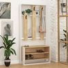 Dmora Eingangsmöbel Toraji, Moderner Eingang, Wandgarderobe, Multifunktions-Aufbewahrungskonsole, 90x36 h180 cm, Weiß und Eiche Bild 2