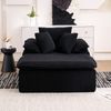 Flieks Relaxsessel Einzelsofa, Lesesessel rahmenlos mit breiten Armlehnen & 3 Kissen, Cord, Schwarz Bild 2