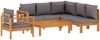 vidaXL 5-tlg. Garten-Sofagarnitur mit Kissen Massivholz Akazie 3214871 Bild 2