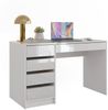 Schreibtisch Sherry Weiß Hochglanz 55 x 120 cm mit Schubladen Vicco Bild 5