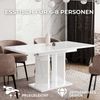 Home Collective Esstisch ausziehbar Tisch Küchentisch Esszimmertisch Ausziehtisch (Esszimmer Küche Wohnzimmer Esstisch erweiterbar), modernes Design Doppel-Säulengestell 120-160x80 cm Weiß glänzend Bild 4