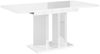 Home Collective Esstisch ausziehbar Tisch Küchentisch Esszimmertisch Ausziehtisch (Esszimmer Küche Wohnzimmer Esstisch erweiterbar), modernes Design Doppel-Säulengestell 120-160x80 cm Weiß glänzend Bild 2