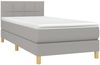 vidaXL Polsterbett mit Matratze & LED Hellgrau 90x200 cm Stoff [3133685] Bild 3