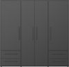 Forte 'MOKKARO' Kleiderschrank, Schwarz, 206 x 200 x 60 cm Bild 2