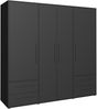 Forte 'MOKKARO' Kleiderschrank, Schwarz, 206 x 200 x 60 cm Bild 3