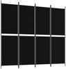 vidaXL 4-tlg. Paravent Schwarz 200x180 cm Stoff 350217 Bild 2