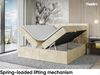 MEBLINI Boxspringbett TAPO 2 180x200 cm mit Bettkasten - H4/Beige Samt Polsterbett - Doppelbett mit Topper & Taschenfederkern-Matratze Bild 3