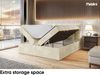 MEBLINI Boxspringbett TAPO 2 180x200 cm mit Bettkasten - H4/Beige Samt Polsterbett - Doppelbett mit Topper & Taschenfederkern-Matratze Bild 5
