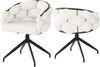 Esszimmerstuhl 2er-Set, Samt mit 360°-Drehfunktion, 45x44x77,5 cm, Beige Bild 3