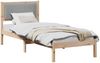 vidaXL Bettgestell mit gepolstertem Kopfteil Hellgrau 75 x 190 cm 878299 Bild 3