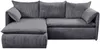 Vente-unique - TEODORA Sofa SamtStoff Blau - B 166 cm x H 91 cm x L 230 cm Bild 3