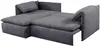 Vente-unique - TEODORA Sofa SamtStoff Blau - B 166 cm x H 91 cm x L 230 cm Bild 5