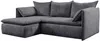 Vente-unique - TEODORA Sofa SamtStoff Blau - B 166 cm x H 91 cm x L 230 cm Bild 4