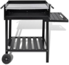 vidaXL BBQ Holzkohlegrill, Stahl Schwarz, 115 x 60 x 90 cm