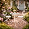 HTI-Living Garten-Essgruppe Bistro Set mit Tisch und 2 Stühlen Metall Creme Balkon Terrasse, (Set, 3-tlg, 1 Tisch 2 Stühle), Sitzgruppe Essgruppe Balkonset Bild 3