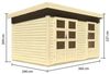 Mittelwandhaus Schönbuch 1 - 366x246 cm, 38 mm Holz naturbelassen Bild 2