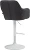 Barhocker TUBEL - Stoff Schwarz 57x59x97 cm Weiß | Barstuhl Höhenverstellbar Mit Lehne Drehbar Tresenhocker Tresenstuhl Kneipenhocker Kneipenstuhl Bild 4